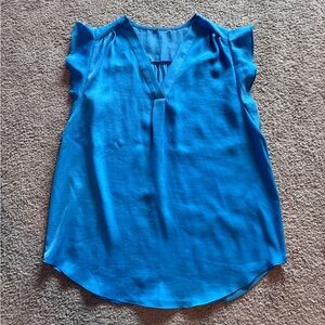 Blue V-Neck Blouse